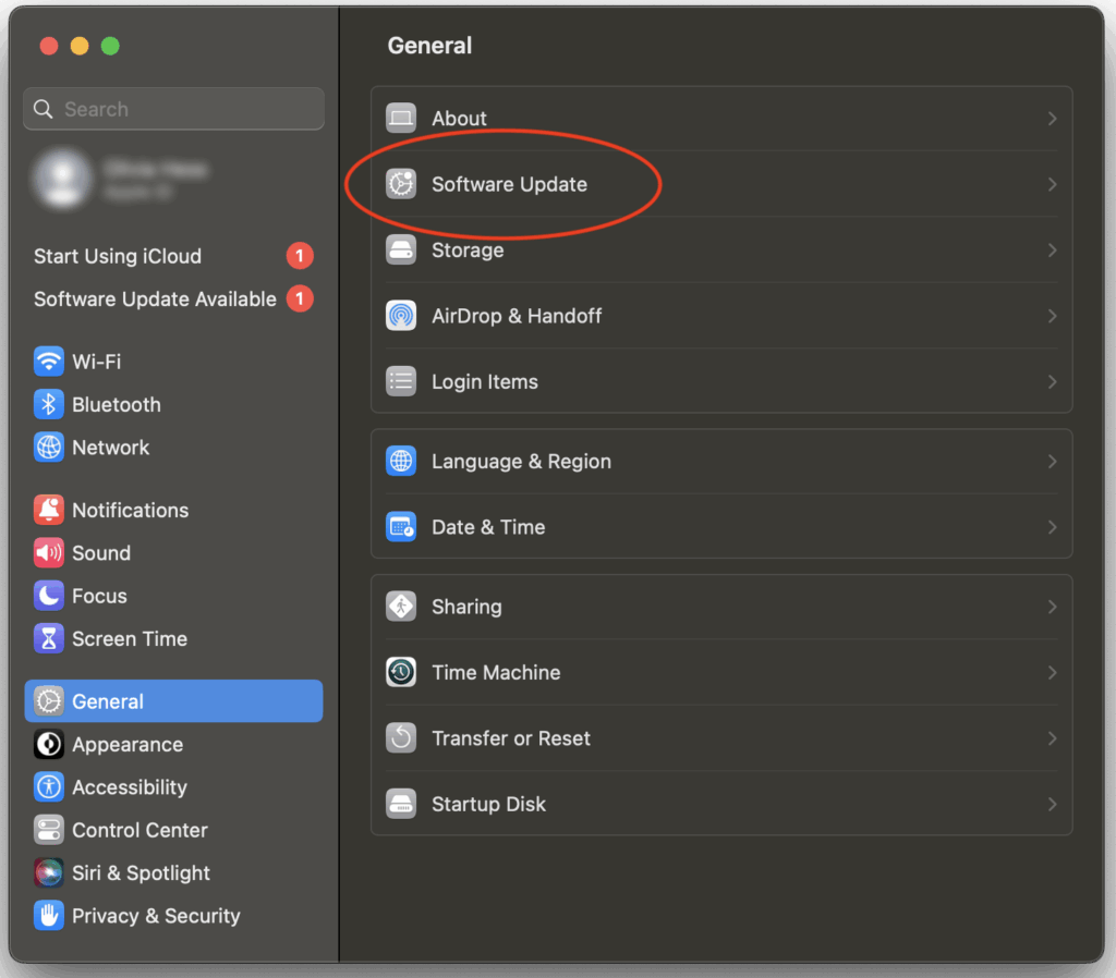 4. Verifică actualizările macOS daca sunetu nu mai merge la laptop