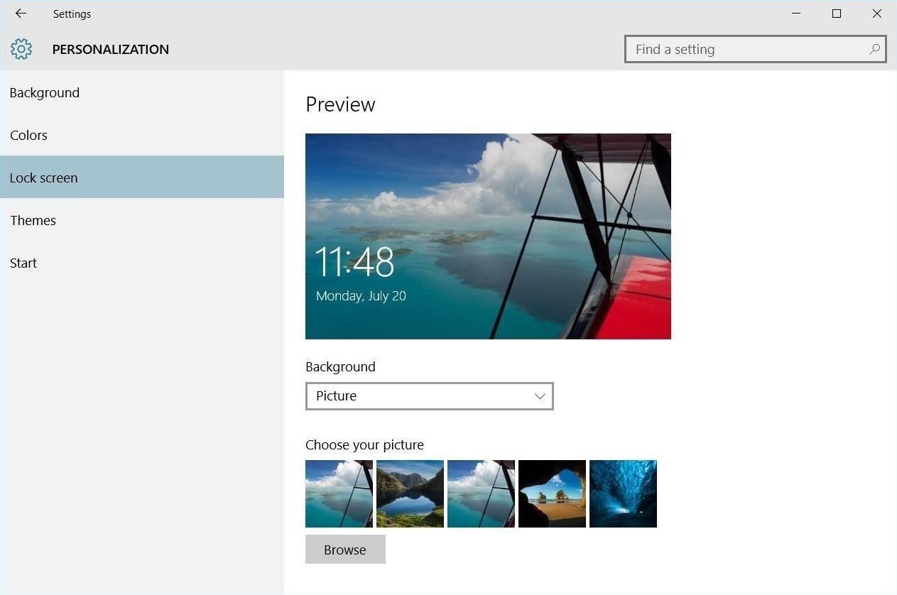 Schimbati Background-ul de Login in Windows 10