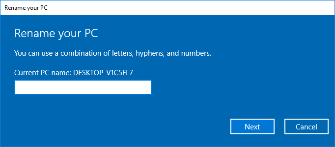 Cum sa schimbi numele PC-ului in Windows 10