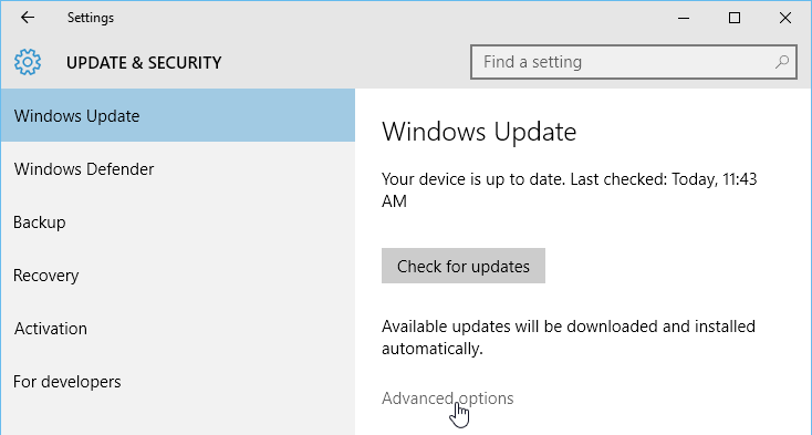 Update, Backup si recuperare de date in Windows 10