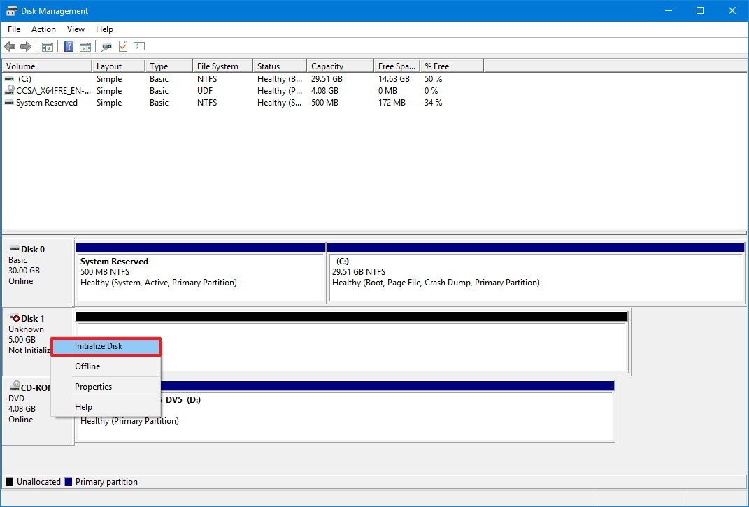 Cum sa creati si sa formatati o noua partitie folosind Disk Management