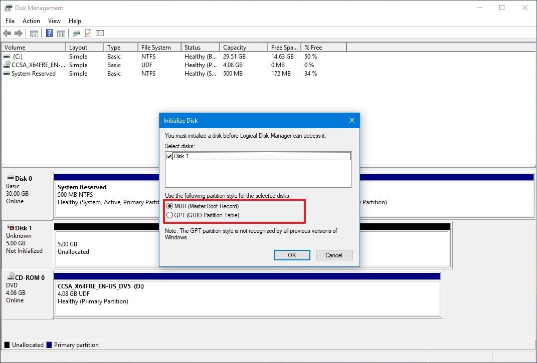 Cum sa creati si sa formatati o noua partitie folosind Disk Management