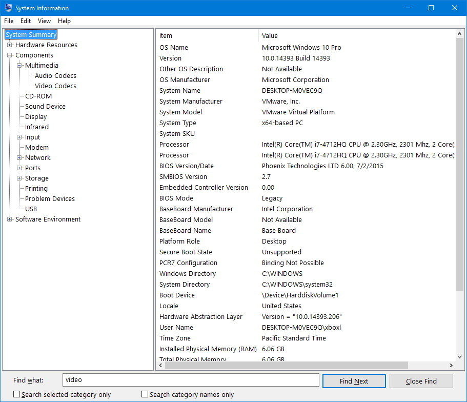 specificatiile laptopului pentru Windows 10