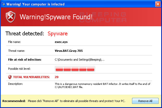 Warning! Spyware Found!