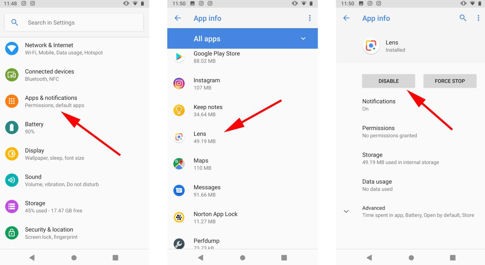 Disable Apps