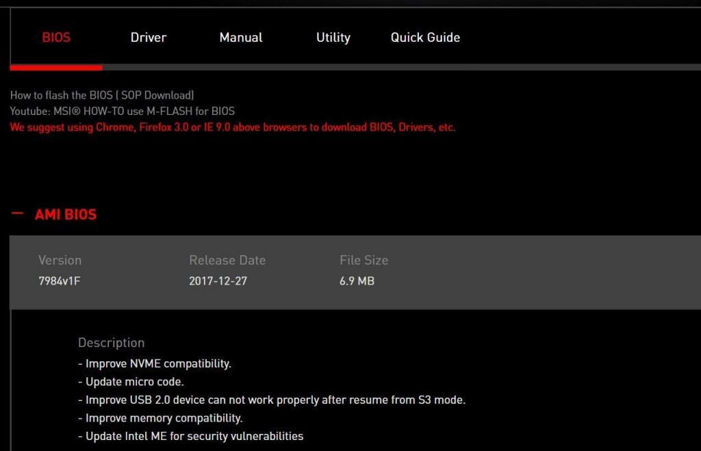 BIOS Update