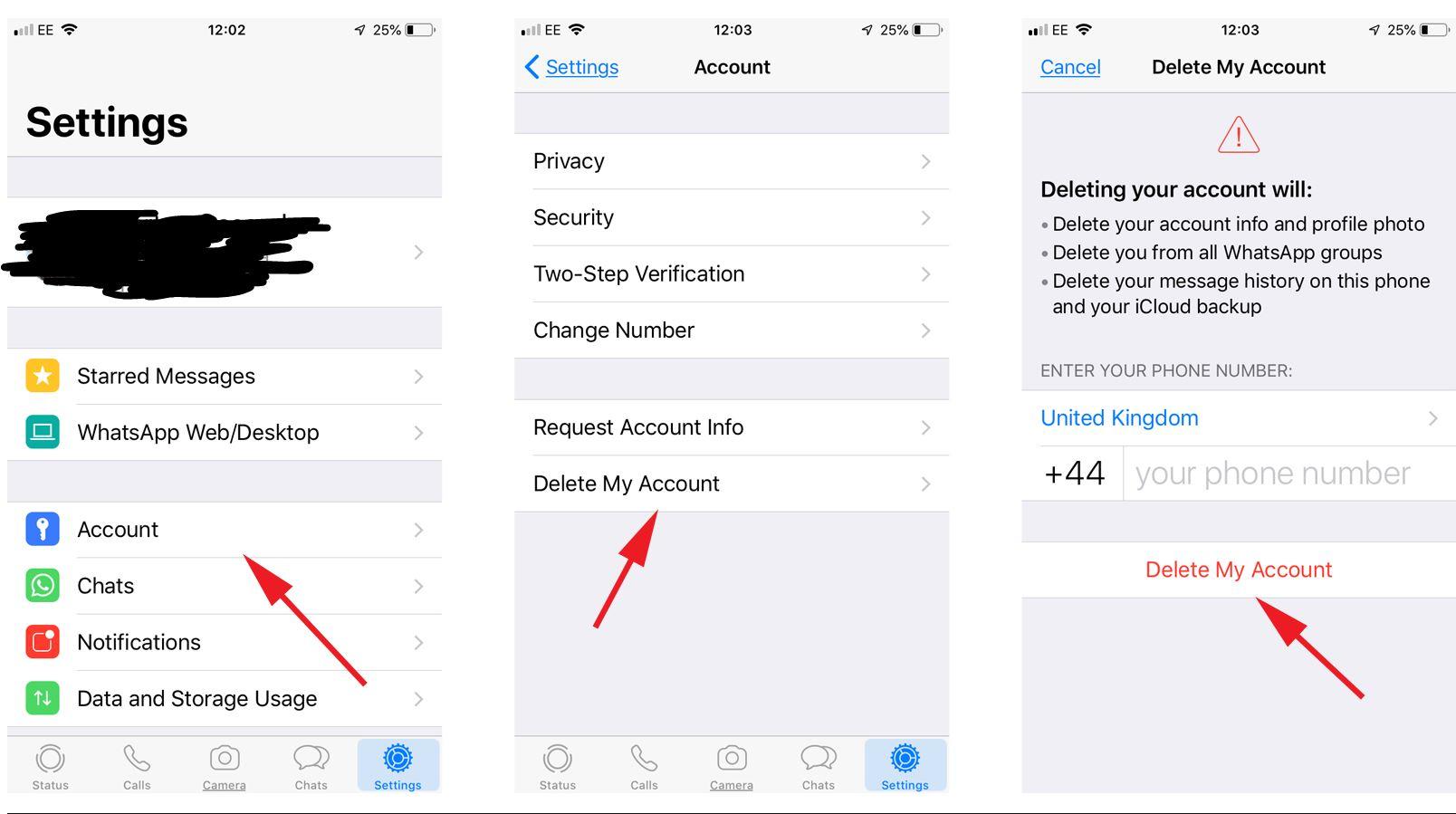 Stergerea contului dvs. WhatsApp pe iPhone