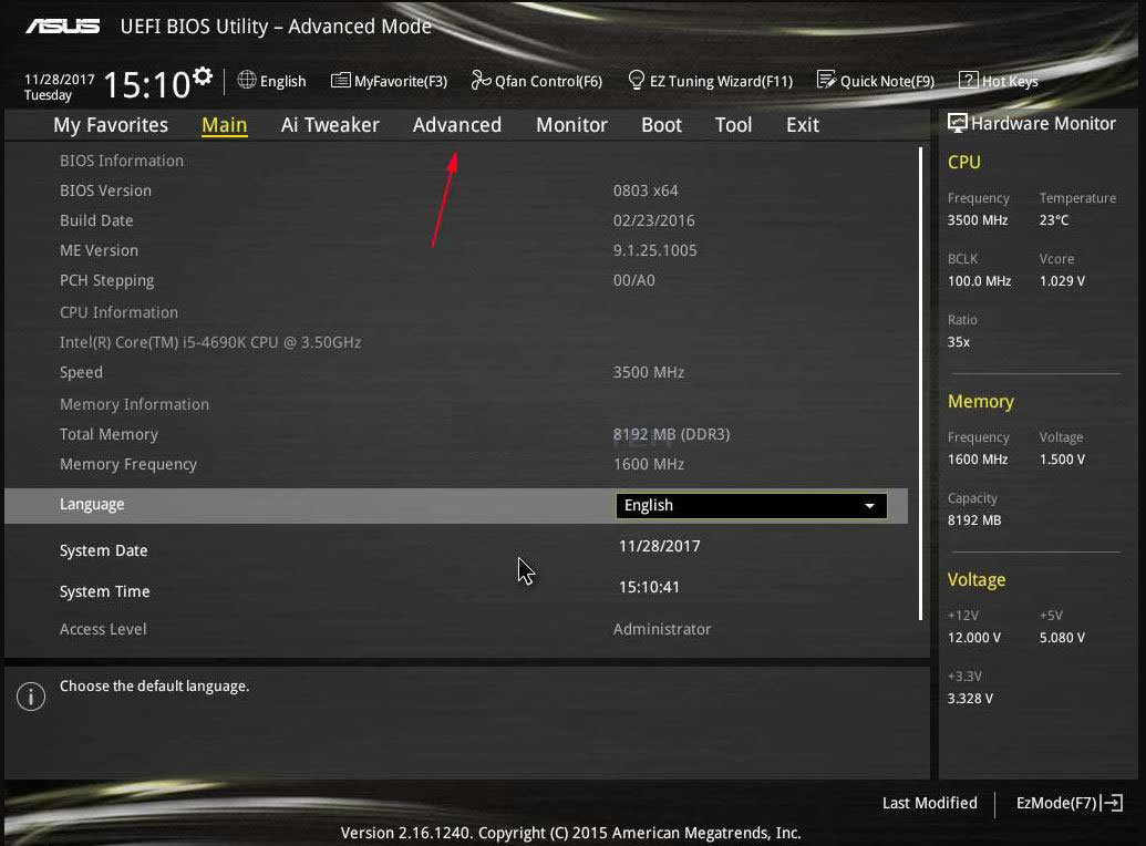 Cum activam virtualizarea procesorului (VT-x) in BIOS