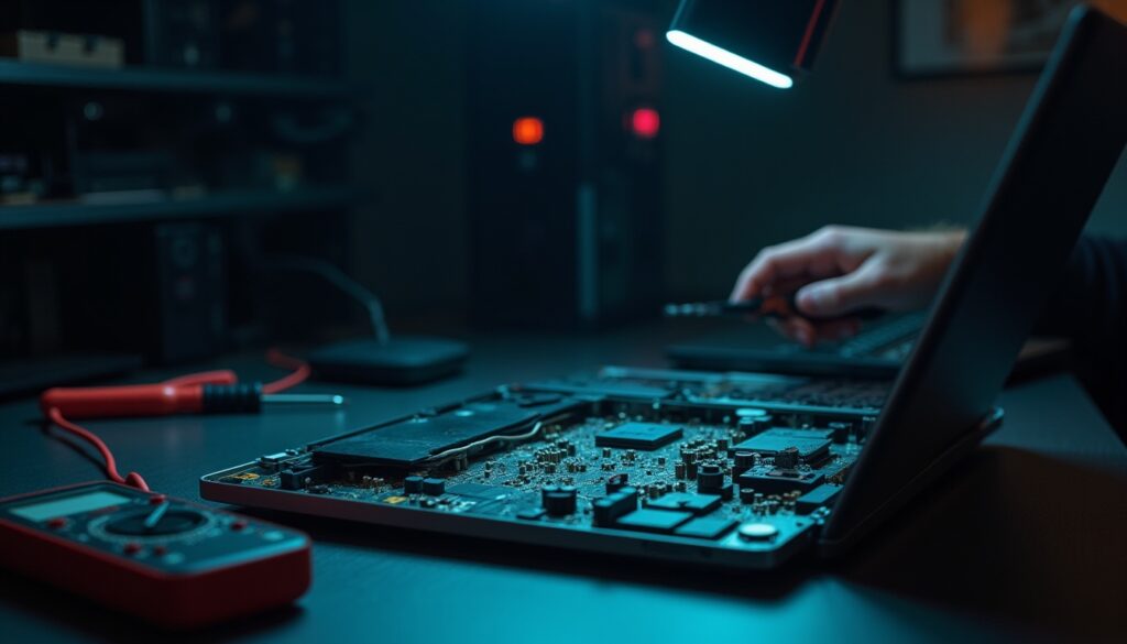 Laptop cu placa de baza arsa