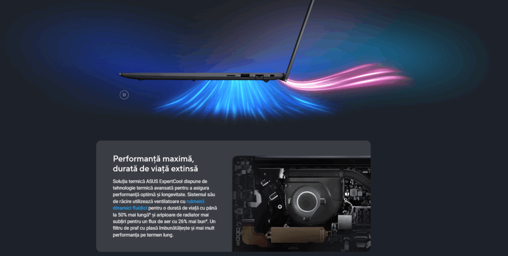 Racire Asus expertCool pentru modelel ExpertBook B5