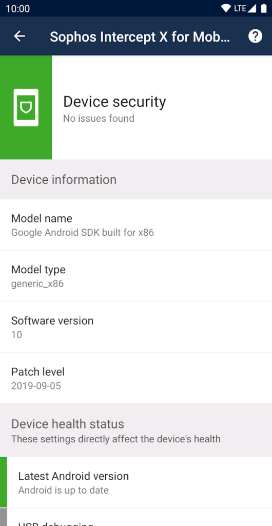 Sophos Intercept X for Mobile Android