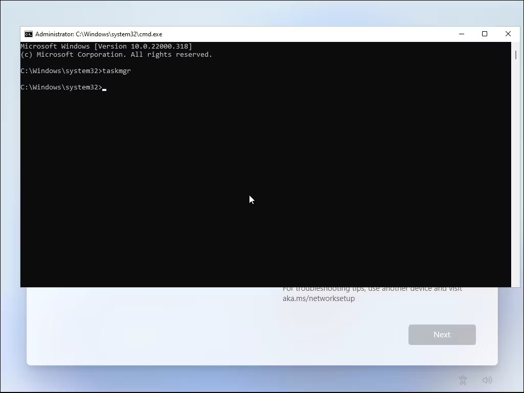 4. Întrerupe conexiunea OOBE cu Task Manager — cum oprești Network Connection Flow