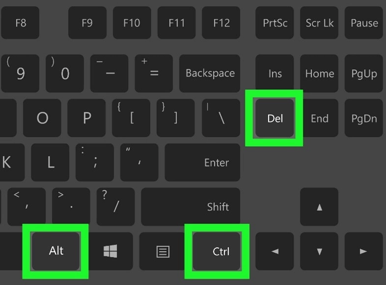 Închidere laptop din tastatură cu Ctrl + Alt + Delete
