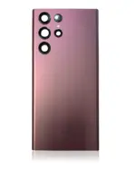 Capac Spate Sticla Samsung Galaxy S22 Ultra 5G Service Pack (Burgundy) - imagine 3