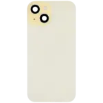 Capac Spate Sticla iPhone 15 Aftermarket (No Logo) (Yellow) - imagine 3