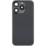 Capac Spate Sticla iPhone 15 Pro (Fara Logo) (Black Titanium) - imagine 2