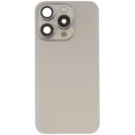 Capac Spate Sticla iPhone 15 Pro (Fara Logo) (Natural Titanium) - imagine 2