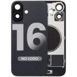 Capac Spate Sticla iPhone 16 OEM (No Logo) (Black) - imagine 2