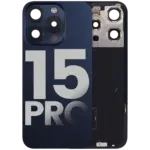 Capac Spate Sticla iPhone 15 Pro Refurbished (Blue Titanium) - imagine 2