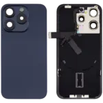 Capac Spate Sticla iPhone 15 Pro (Fara Logo) (Blue Titanium)