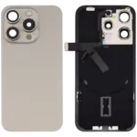 Capac Spate Sticla iPhone 15 Pro (Fara Logo) (Natural Titanium)