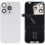 Capac Spate Sticla iPhone 15 Pro (Fara Logo) (White Titanium)