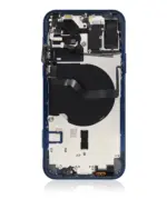 Capac Spate Sticla iPhone 12 OEM (No Logo) (Blue) - imagine 3