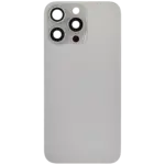 Capac Spate Sticla iPhone 15 Pro Max OEM (No Logo) (Titanium Natural) - imagine 2