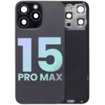Capac Spate Sticla iPhone 15 Pro Max OEM (No Logo) (Black Titanium) - imagine 4