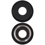 Sticla Camera Spate Cu Suport Si Ramă iPhone 16e Premium (Black) - imagine 2