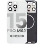 Capac Spate Sticla iPhone 15 Pro Max OEM (No Logo) (Titanium White) - imagine 4