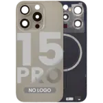 Capac Spate Sticla iPhone 15 Pro OEM (No Logo) (Natural Titanium) - imagine 4