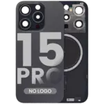 Capac Spate Sticla iPhone 15 Pro OEM (No Logo) (Black Titanium) - imagine 4