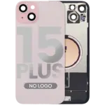 Capac Spate Sticla iPhone 15 Plus OEM (No Logo) (Pink) - imagine 4