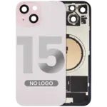 Capac Spate Sticla iPhone 15 OEM (No Logo) (Pink) - imagine 4