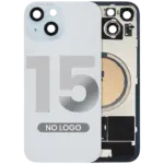 Capac Spate Sticla iPhone 15 OEM (No Logo) (Blue) - imagine 4