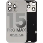 Capac Spate Sticla iPhone 15 Pro Max OEM (No Logo) (Titanium Natural) - imagine 4