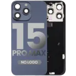 Capac Spate Sticla iPhone 15 Pro Max OEM (No Logo) (Blue Titanium) - imagine 4