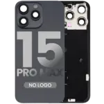 Capac Spate Sticla iPhone 15 Pro Max OEM (No Logo) (Black Titanium) - imagine 4