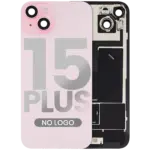 Capac Spate Sticla iPhone 15 Plus OEM (No Logo) (Pink) - imagine 4