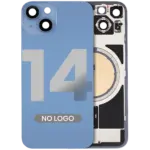 Capac Spate Sticla iPhone 14 OEM (No Logo) (Blue) - imagine 2