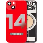 Capac Spate Sticla iPhone 14 OEM (No Logo) (Red) - imagine 2