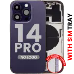 Capac Spate Sticla iPhone 14 Pro (No Logo) (Deep Purple) - imagine 4