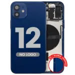 Capac Spate Sticla iPhone 12 OEM (No Logo) (Blue) - imagine 4