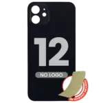 Capac Spate Sticla iPhone 12 (No Logo) (Black) - imagine 3