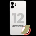 Capac Spate Sticla iPhone 12 (No Logo) (White) - imagine 3