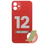 Capac Spate Sticla iPhone 12 (No Logo) (Red)