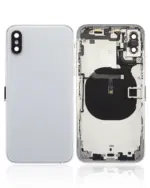 Capac Spate Sticla iPhone XS AMPlus  (No Logo) (Silver)