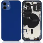 Capac Spate Sticla iPhone 12 AMPlus (No Logo) (Blue)