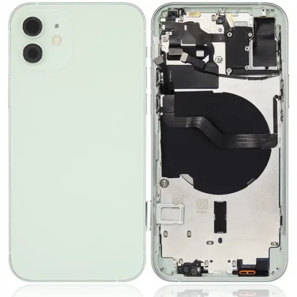 Capac Spate Sticla iPhone 12 AMPlus (No Logo) (Green)